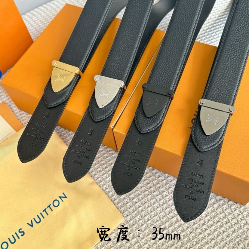 [TOP] Louis Vuitton LV Lychee Patterned Cowhide Belts - 3.5CM