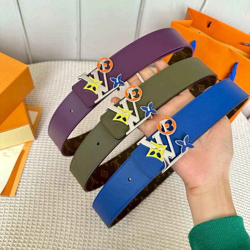 [TOP] Louis Vuitton LV Men's Leather Belts - 4CM