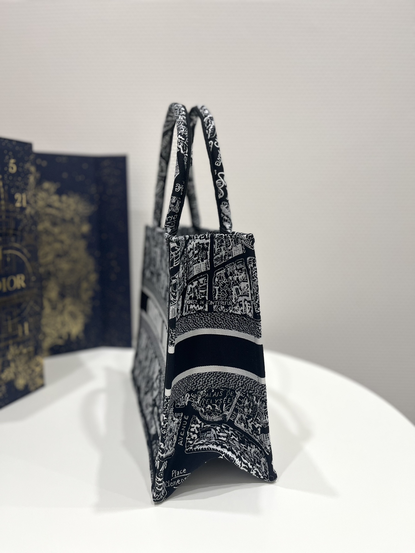 [TOP] Christian Dior Medium Book Tote Bags - 36*18*28cm - Paris Map Pattern