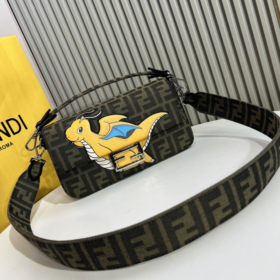 [TOP] Fendi x FRGMT X Pokémon Joint Series Baguette Mini Handbags - 27cm - 2 Colors&SHW