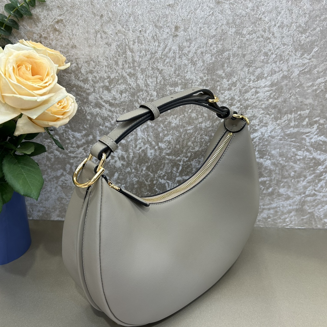 [TOP] FENDI Classic Metal Logo Fendigraphy Bags - 2 Sizes - Grey&GHW