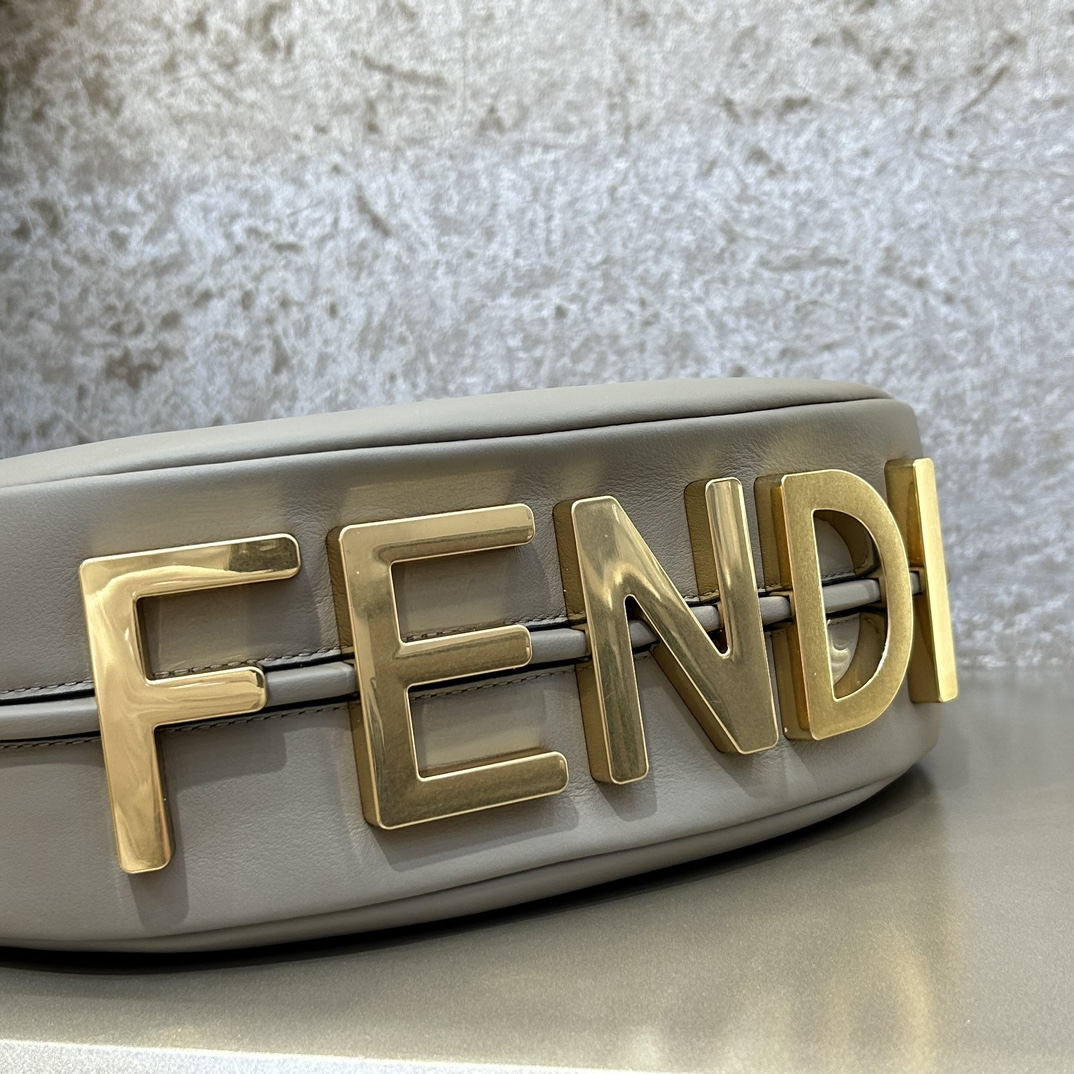 [TOP] FENDI Classic Metal Logo Fendigraphy Bags - 2 Sizes - Grey&GHW