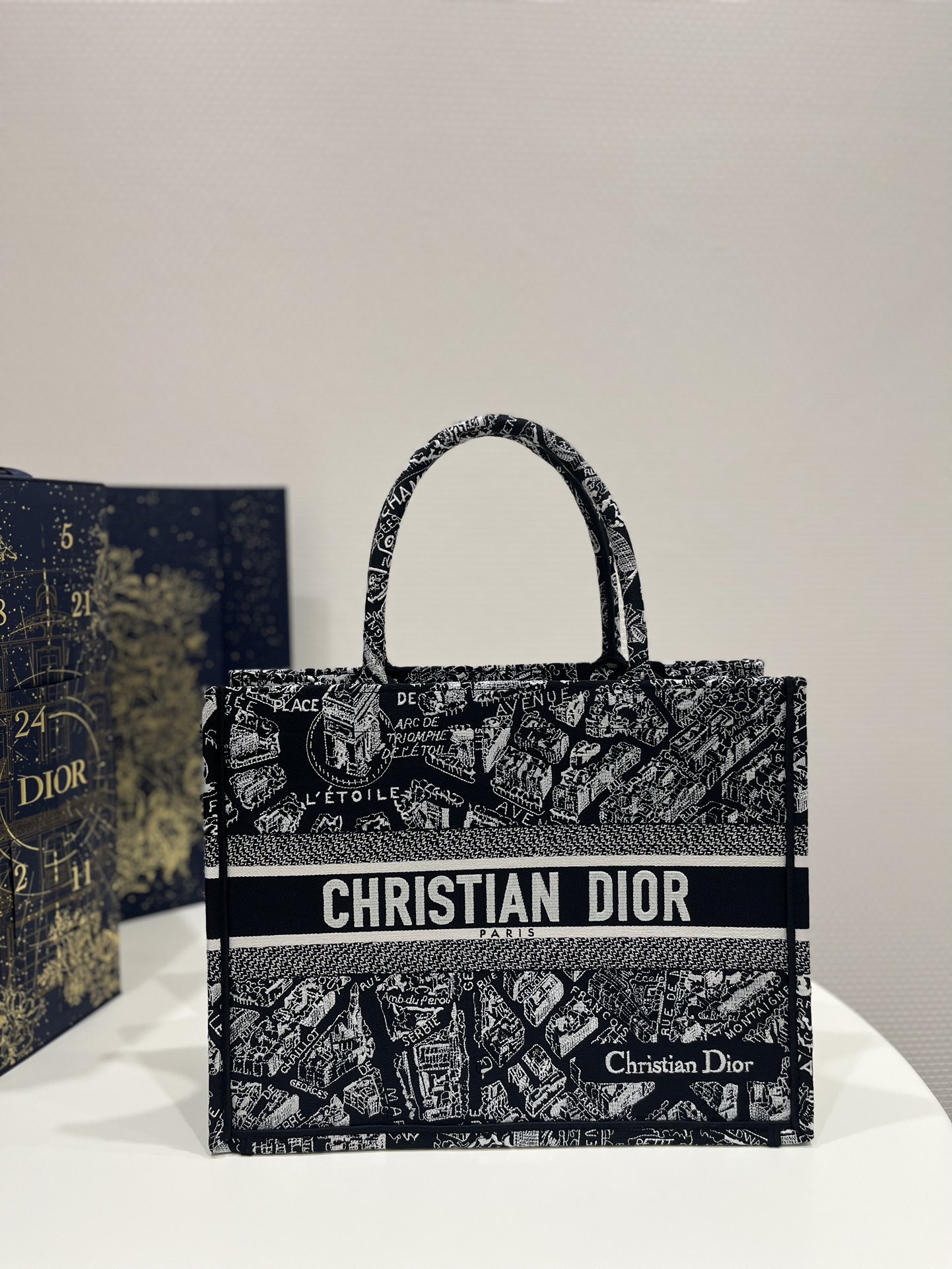 [TOP] Christian Dior Medium Book Tote Bags - 36*18*28cm - Paris Map Pattern