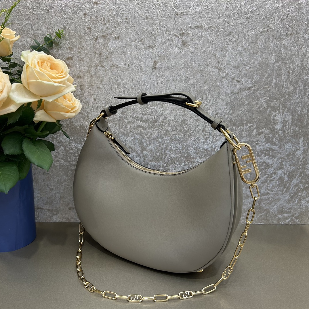 [TOP] FENDI Classic Metal Logo Fendigraphy Bags - 2 Sizes - Grey&GHW