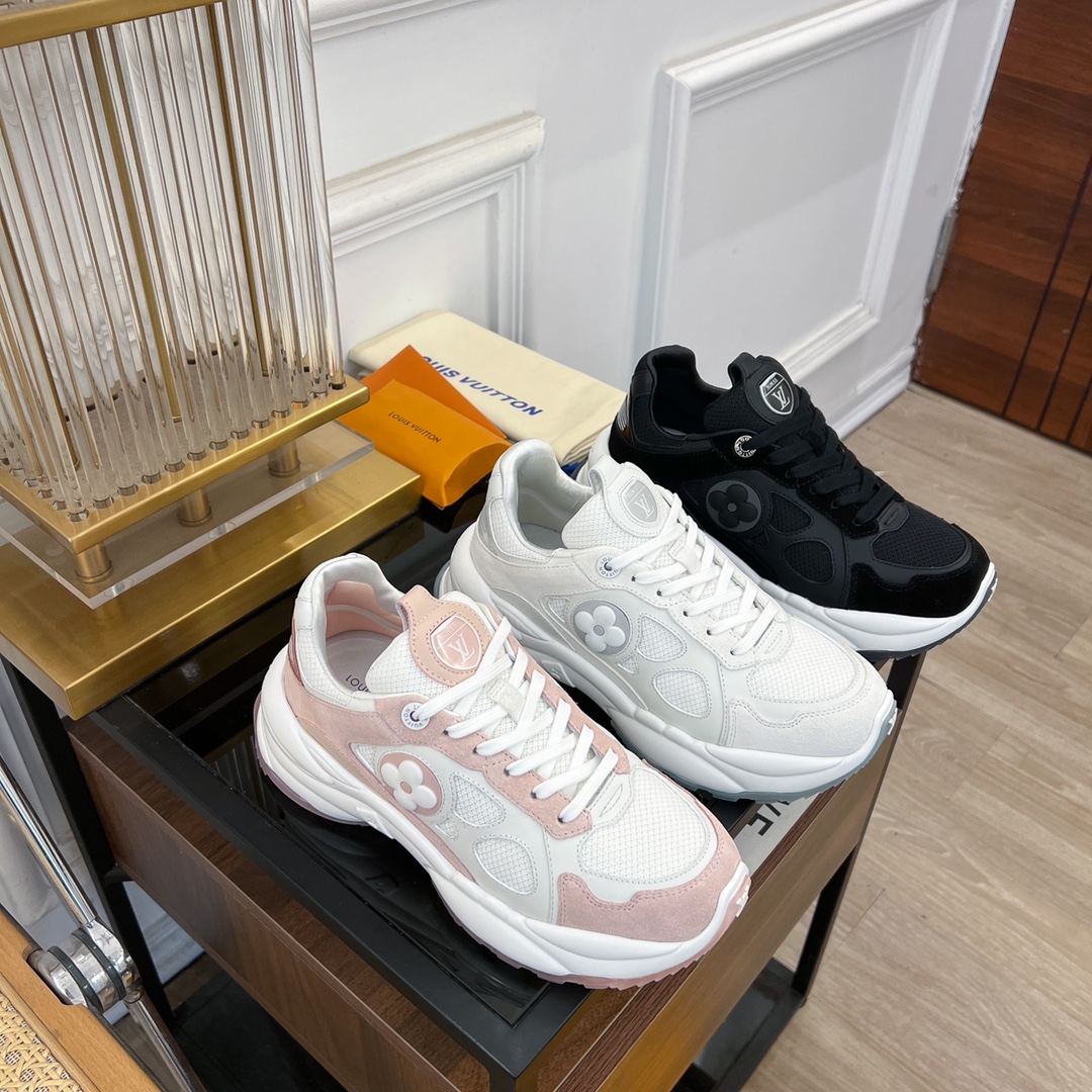 [TOP] Louis Vuitton Cowhide Fabric Patchwork Sports Shoes - Three Colors