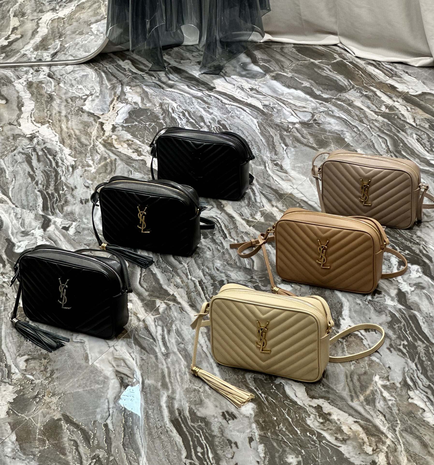 [TOP] Yves Saint Laurent YSL Cowhide Tassel Lou Camera Bags 23x16x6cm - 6 Colors