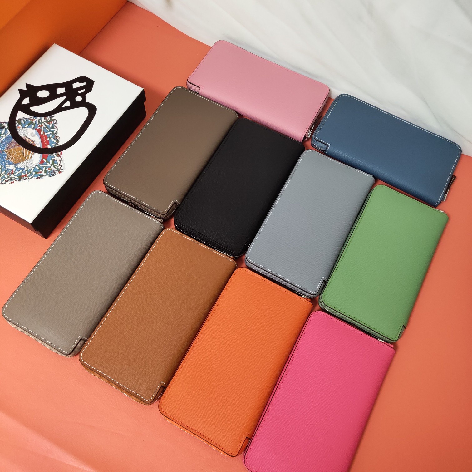 [TOP] HERMES Epsom Leather Long Wallet 20*11cm - 10 Colors - SHW