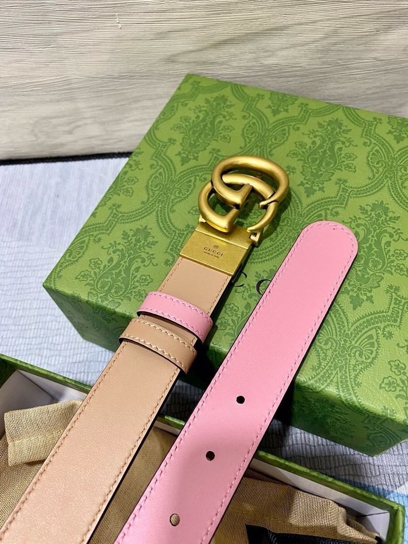 [TOP] GUCCI Double Sided Cowhide Belts - 3cm