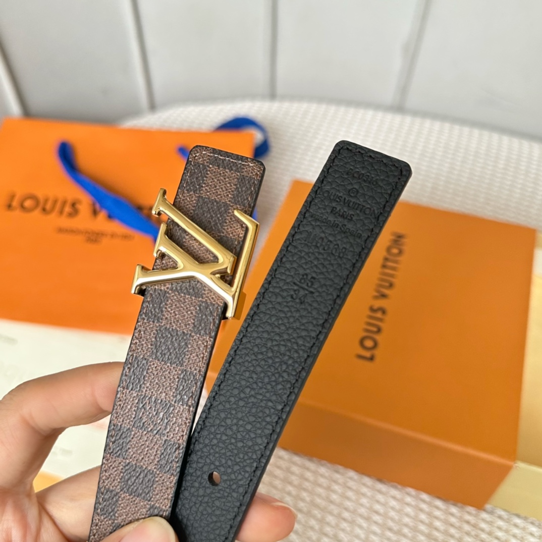 [TOP] Louis Vuitton LV Double Sided Cowhide Belts - 2.5CM