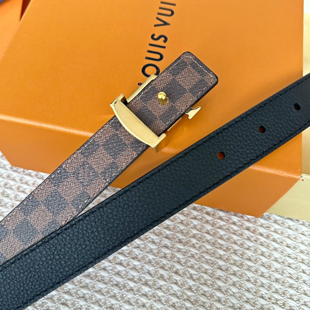 [TOP] Louis Vuitton LV Double Sided Cowhide Belts - 2.5CM