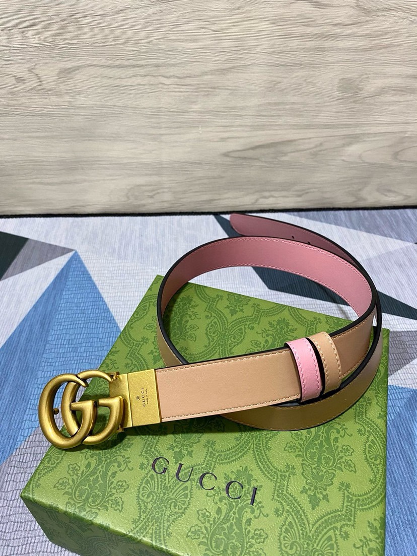 [TOP] GUCCI Double Sided Cowhide Belts - 3cm