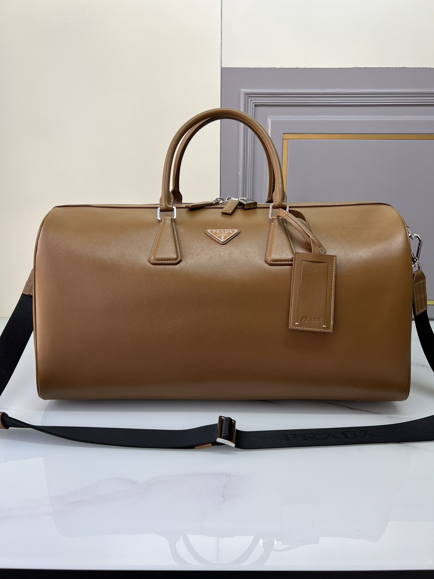[TOP] PRADA Using Saffiano Leather To Make Travel Bags 50x27.5x25cm - Black/Brown