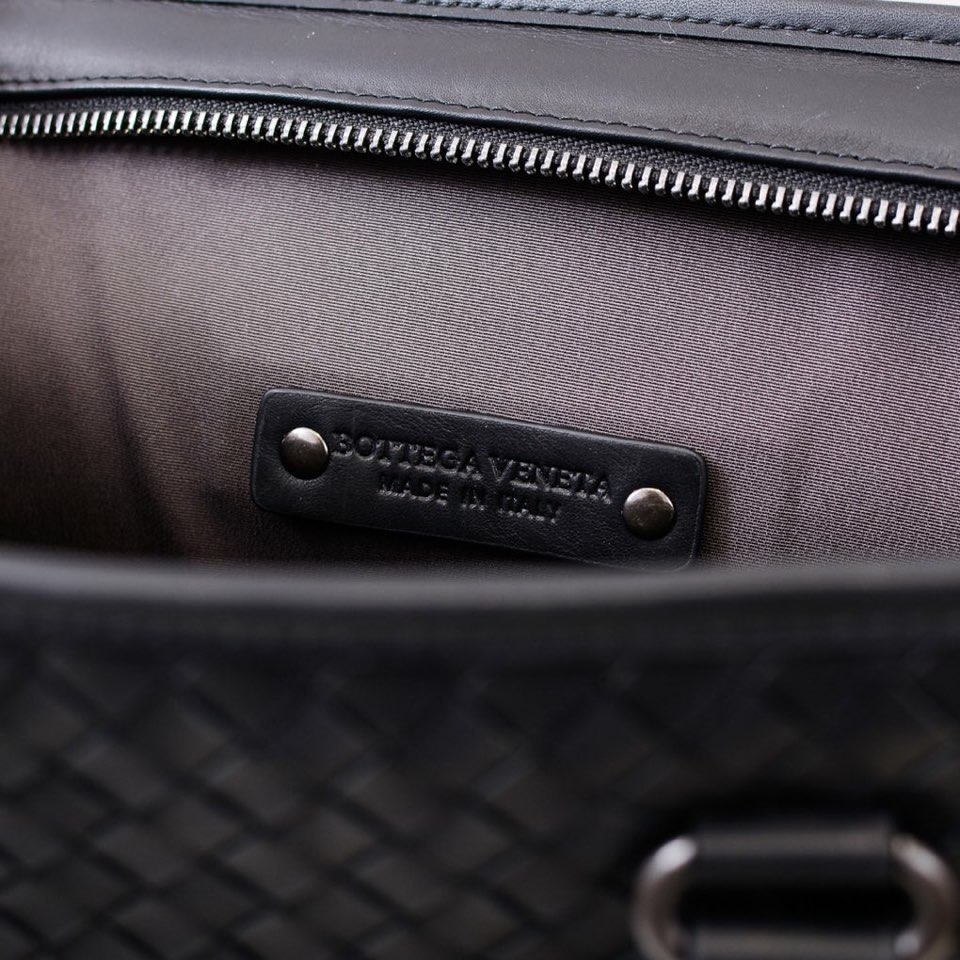 [TOP] Bottega Veneta BV Men's Handmade Cowhide Woven Briefcase 41*31*7cm - Black