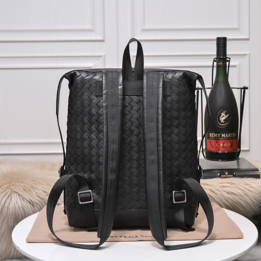 [TOP] Bottega Veneta BV Men's Handwoven Cowhide Backpack 36*31*12cm - Black