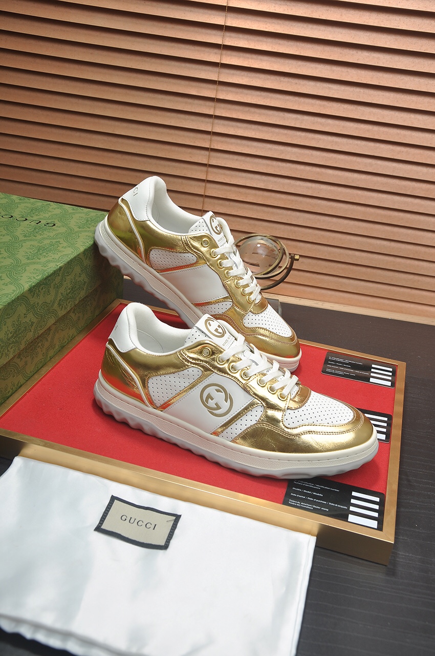 [TOP] GUCCI Men's Cowhide Casual Shoes