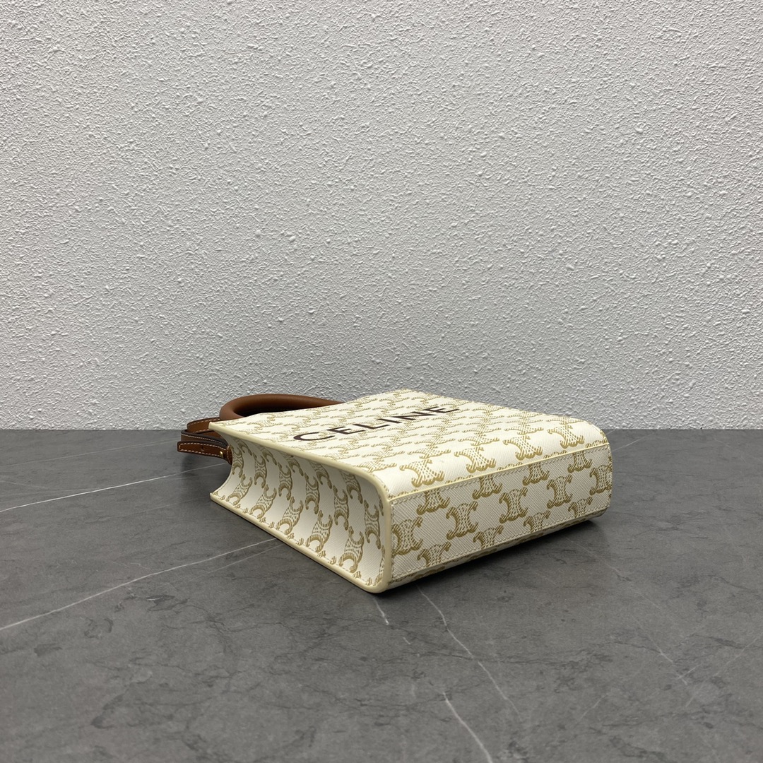 [TOP] CELINE Triomphe Mini Tote 17-20-6cm - Beige