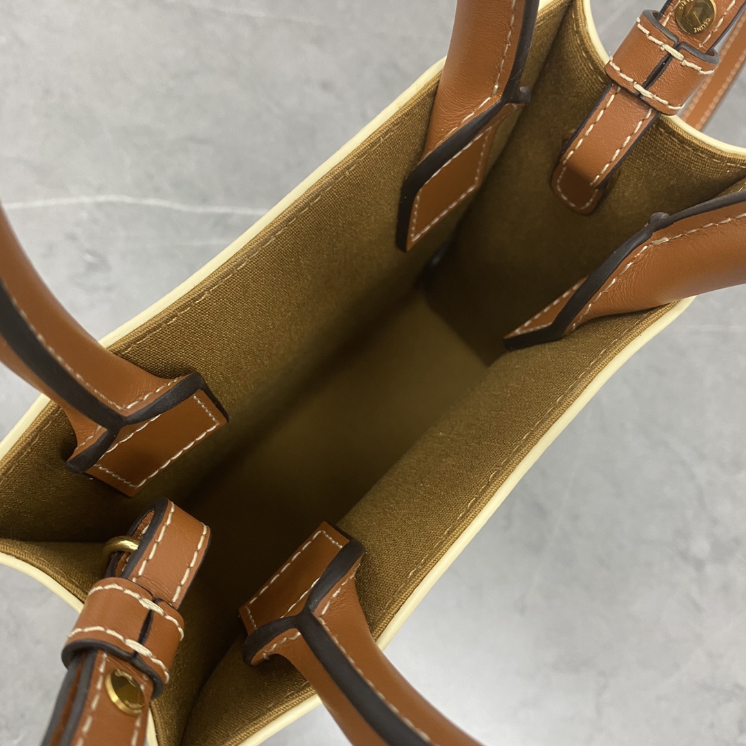 [TOP] CELINE Triomphe Mini Tote 17-20-6cm - Beige