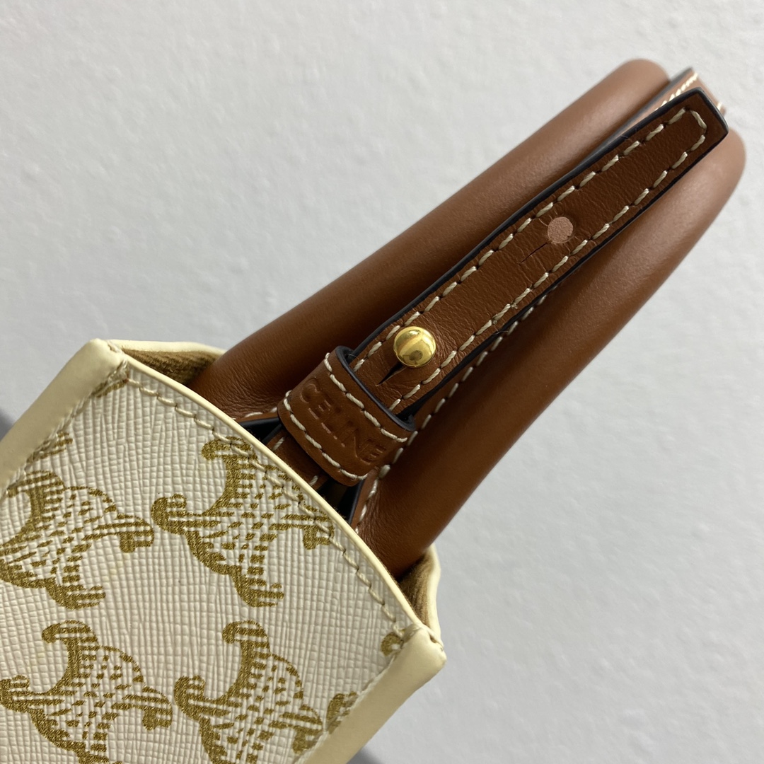 [TOP] CELINE Triomphe Mini Tote 17-20-6cm - Beige