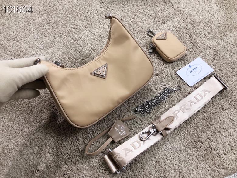 [TOP] PRADA Nylon Fabric Material Hobo Bags 21cm - 2 Colors