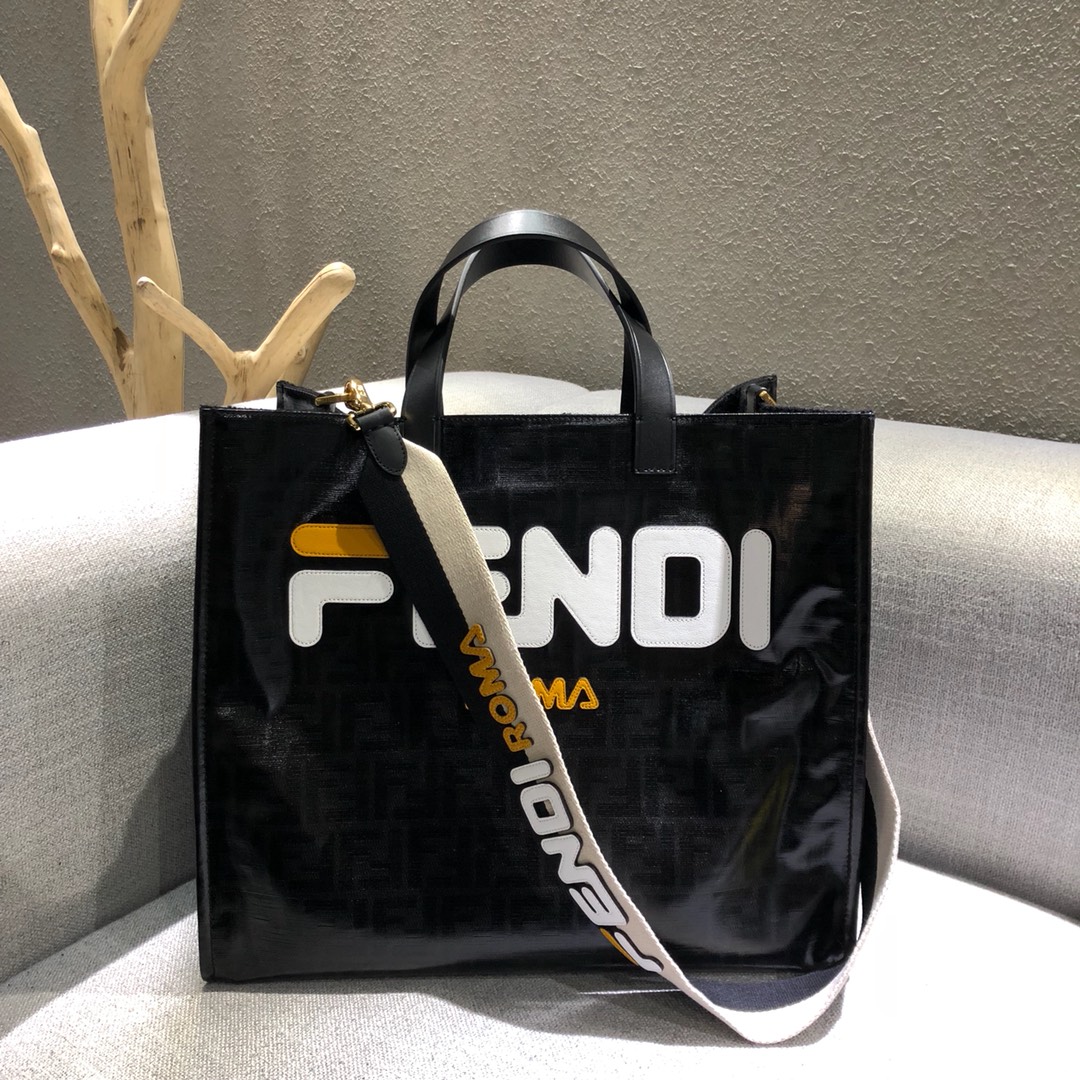 [TOP] FENDI Mania Capsule Series Shopping Bag 39*35*18cm - Brown