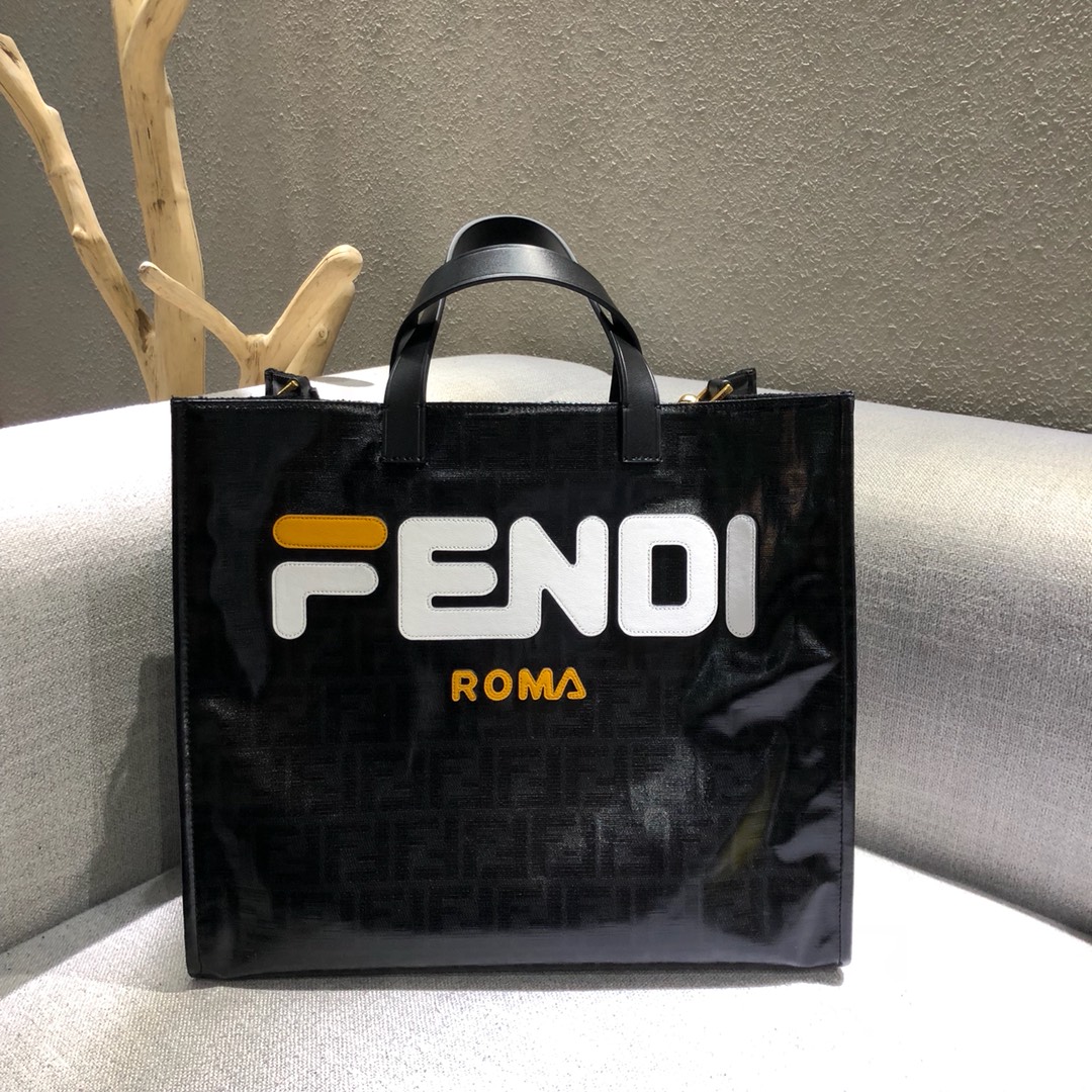 [TOP] FENDI Mania Capsule Series Shopping Bag 39*35*18cm - Brown