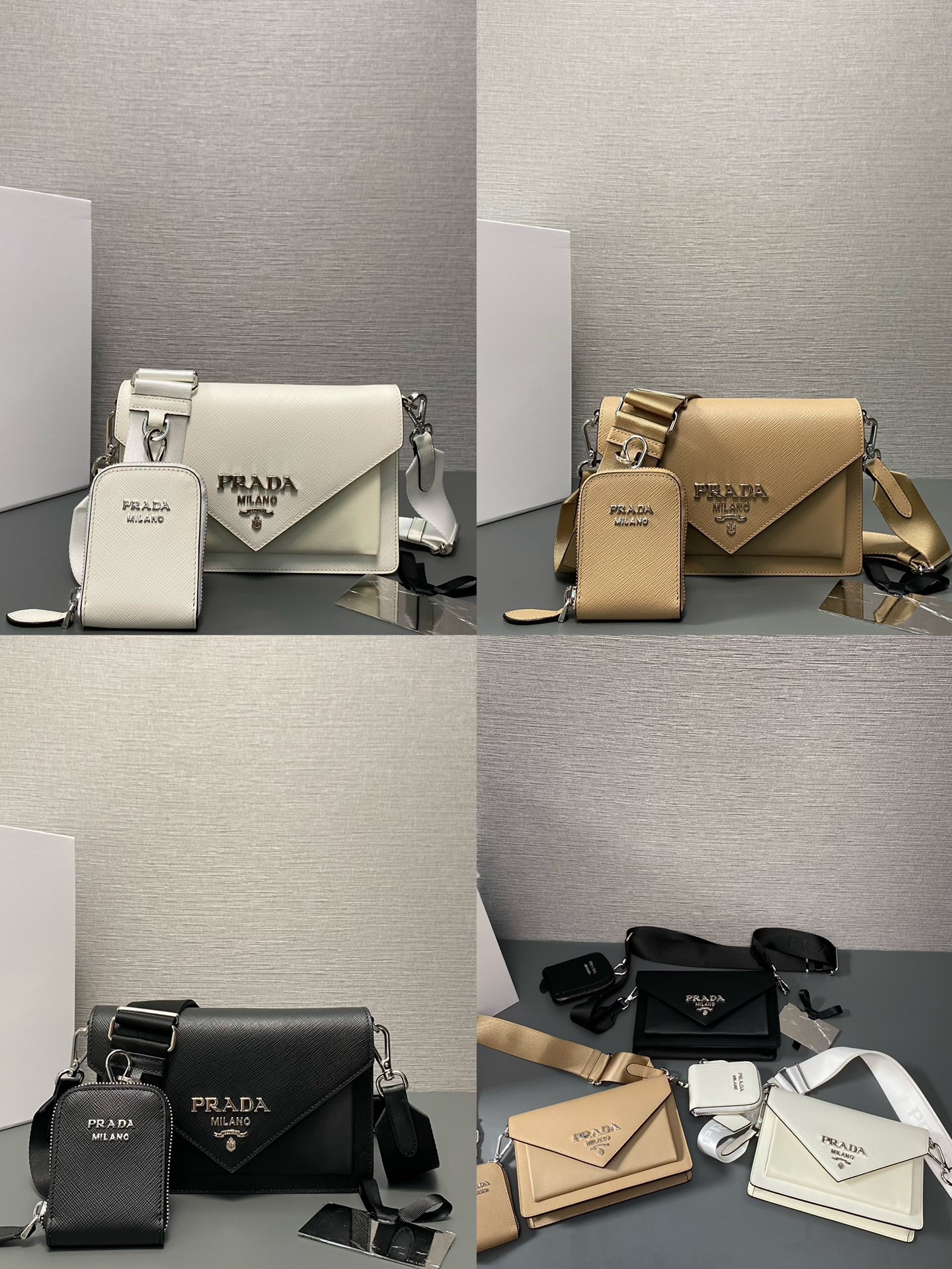 [TOP] PRADA Mini Envelope Bags 20x12x4cm - 3 Colors