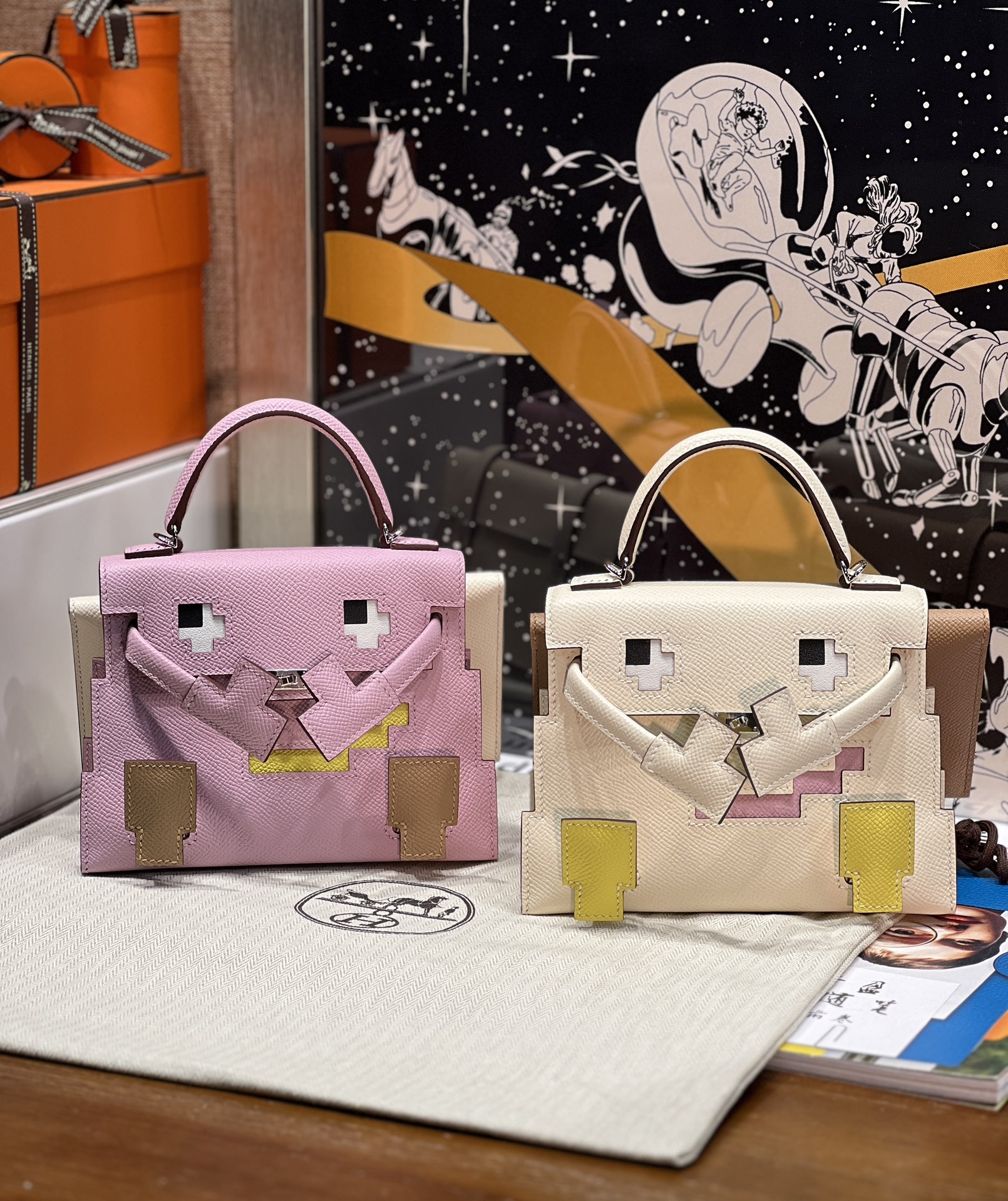 [TOP] HERMES Double Sided Irregular Kelly Bags 18.5cm - 4 Colors&SHW