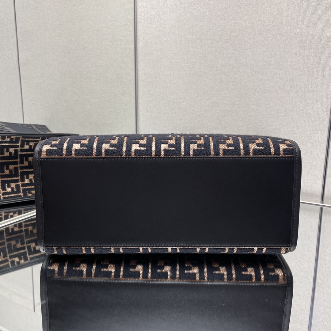 [TOP] FENDI Lafite Woven Sunshine Tote Bags 35x17x31cm - Caramel