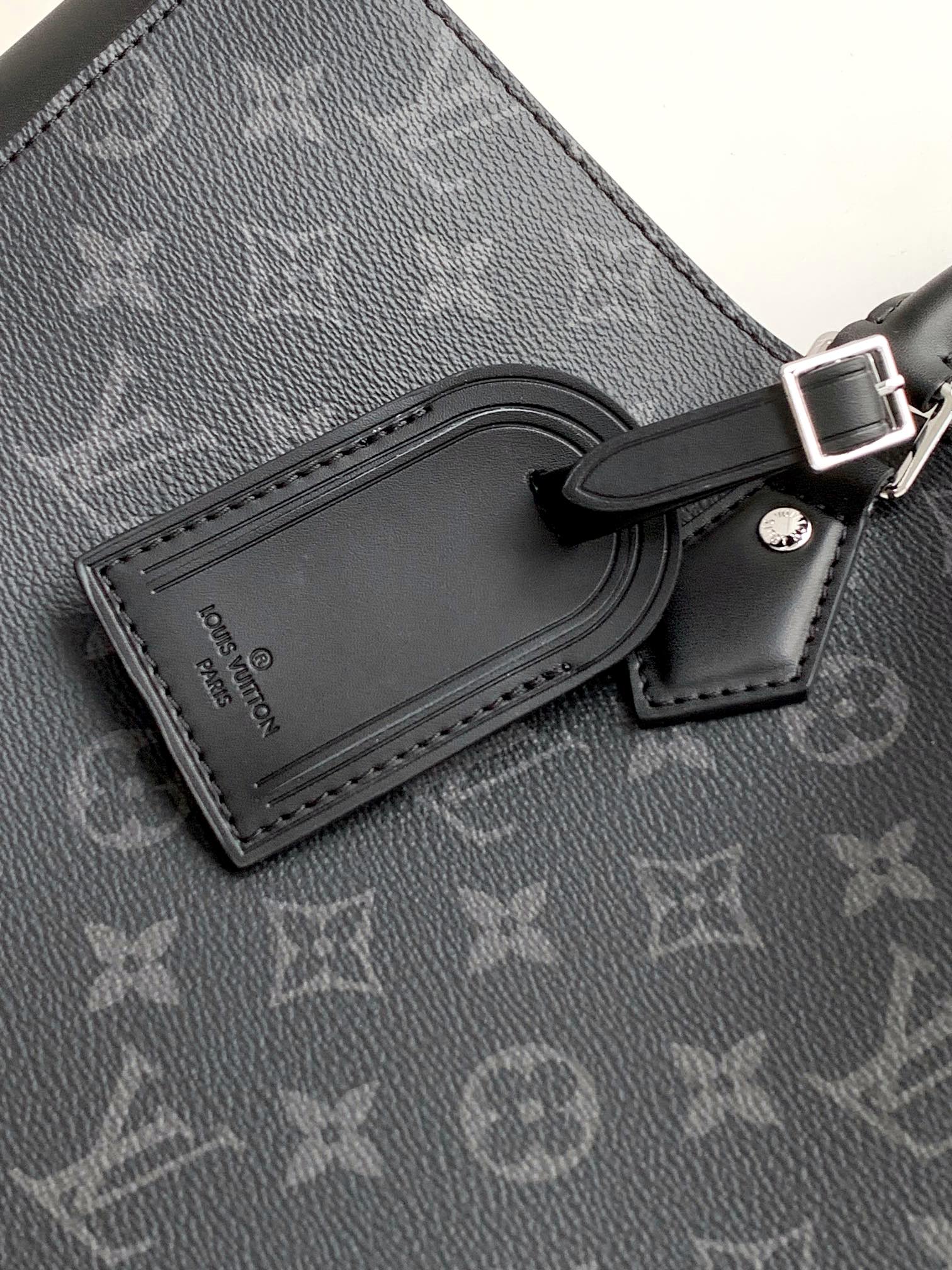 [TOP] Louis Vuitton LV Sac Plat Monogram Eclipse Tote Bag - 34x42x14cm