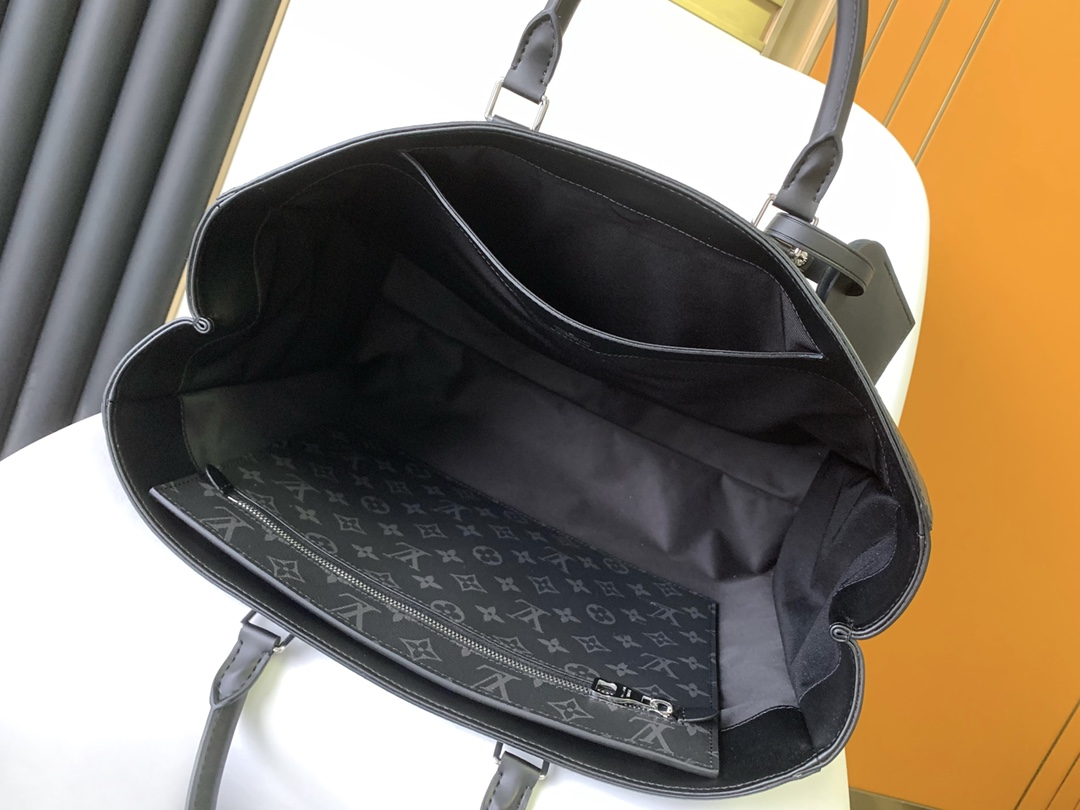 [TOP] Louis Vuitton LV Sac Plat Monogram Eclipse Tote Bag - 34x42x14cm