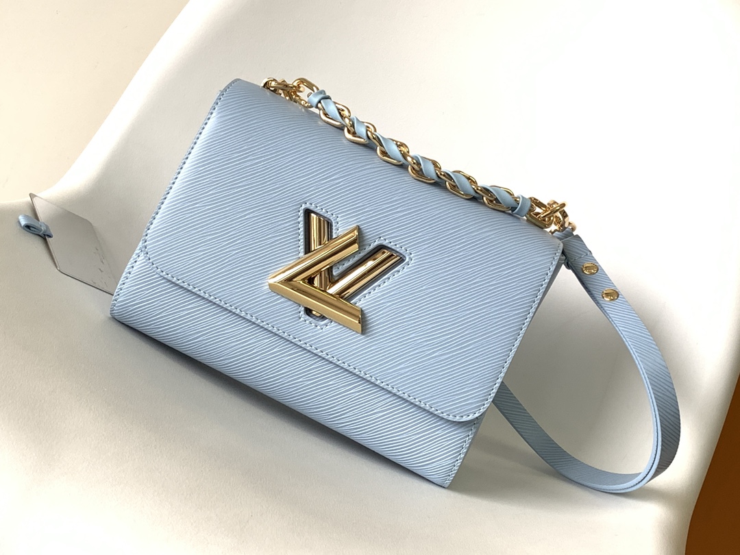 [TOP] Louis Vuitton LV Twist MM Bag Epi Leather 23 x 17 x 9.5 cm - Blue