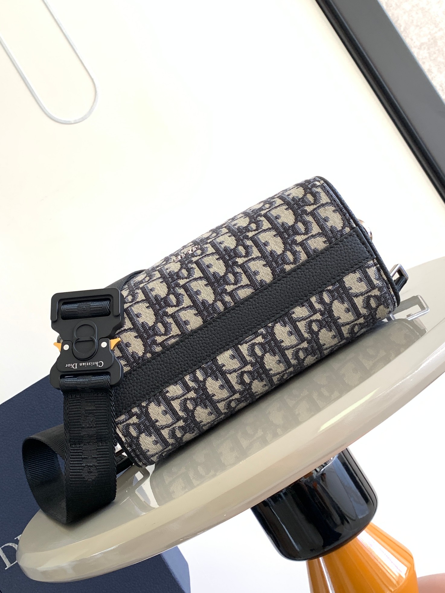 [TOP] Christian Dior Men's Grained Calfskin Leather Bags 22x10.5x12.5cm - Black