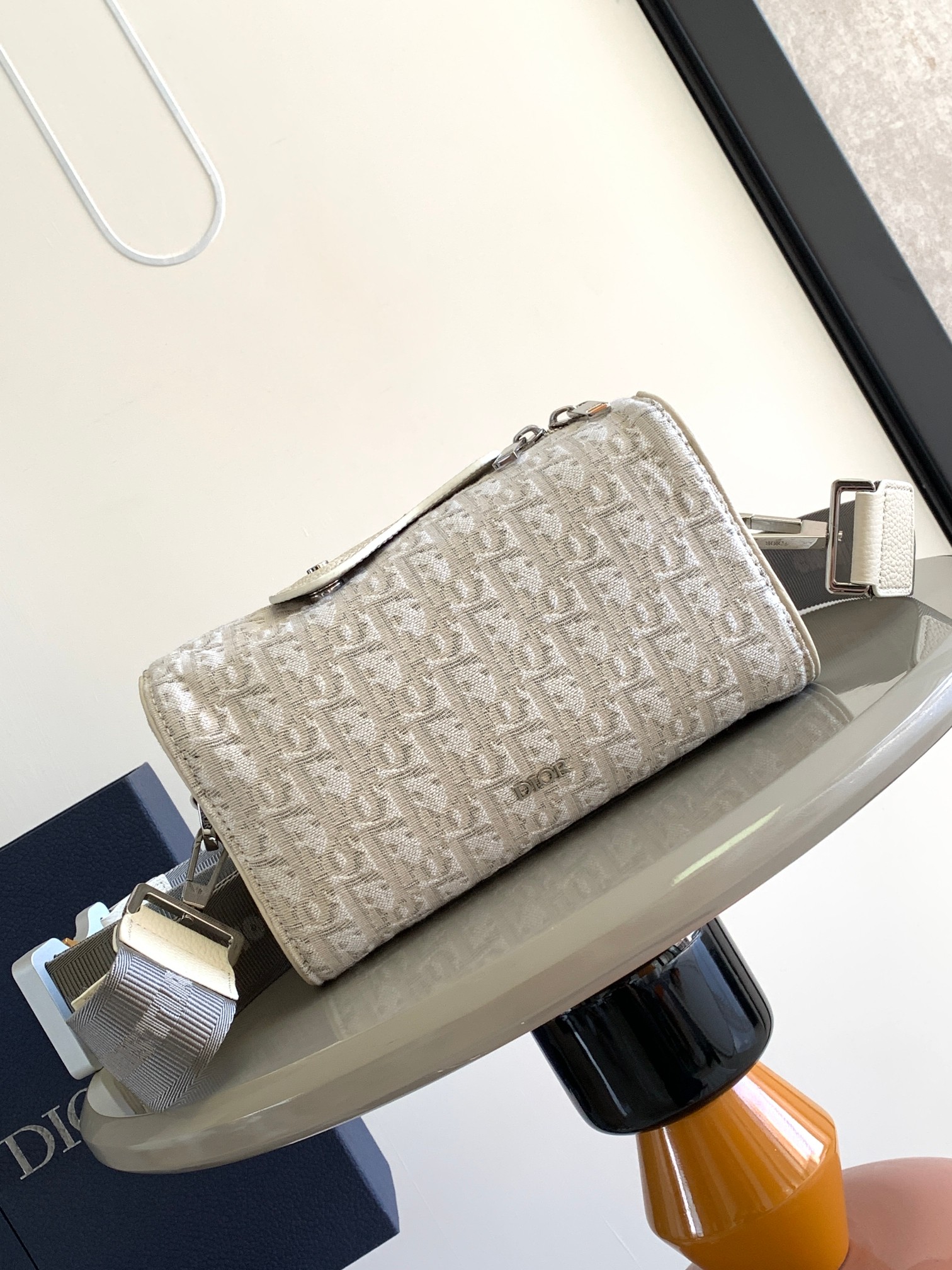 [TOP] Christian Dior Men's Grained Calfskin Leather Bags 22x10.5x12.5cm - Black