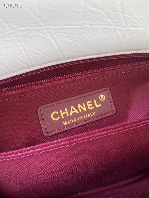 [TOP] CHANEL V-Grid Oil Wax Leather Matching And Oil Wax Leather Handle CoCo Handle Bags 14x24x10cm - Red/White&GHW