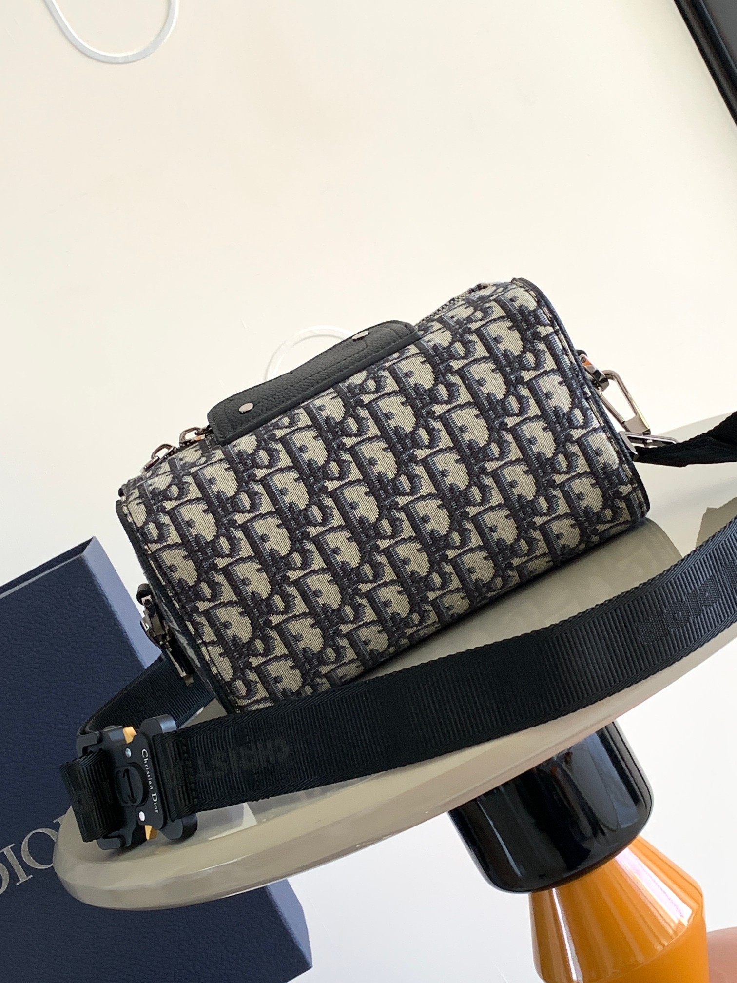 [TOP] Christian Dior Men's Grained Calfskin Leather Bags 22x10.5x12.5cm - Black