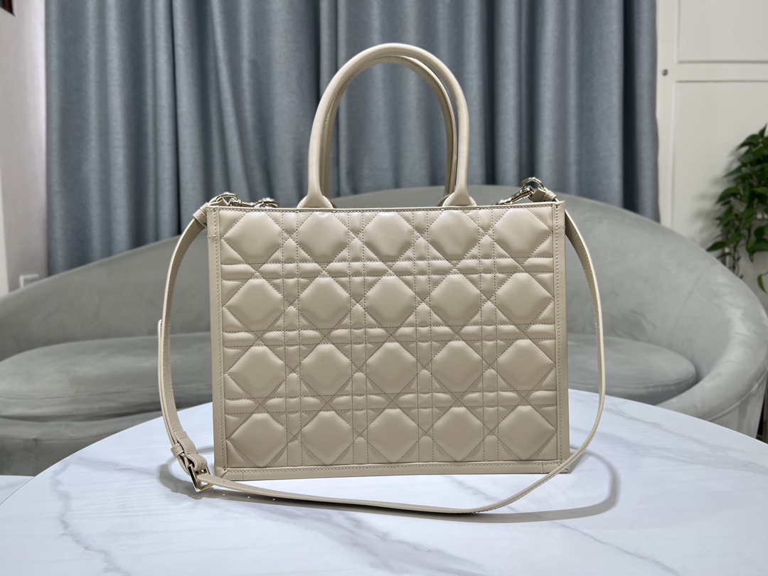 [TOP] Christian Dior Calfskin Leather Book Tote Bags 36.5x28x17.5cm - Apricot - 711 Luxury