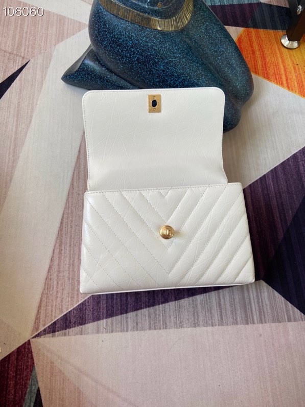 [TOP] CHANEL V-Grid Oil Wax Leather Matching And Oil Wax Leather Handle CoCo Handle Bags 14x24x10cm - Red/White&GHW