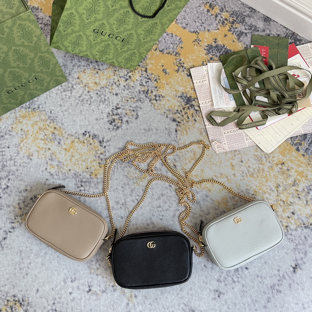 [TOP] GUCCI Mini Leather Chain Bags 18.5X11X4CM - 3 Colour