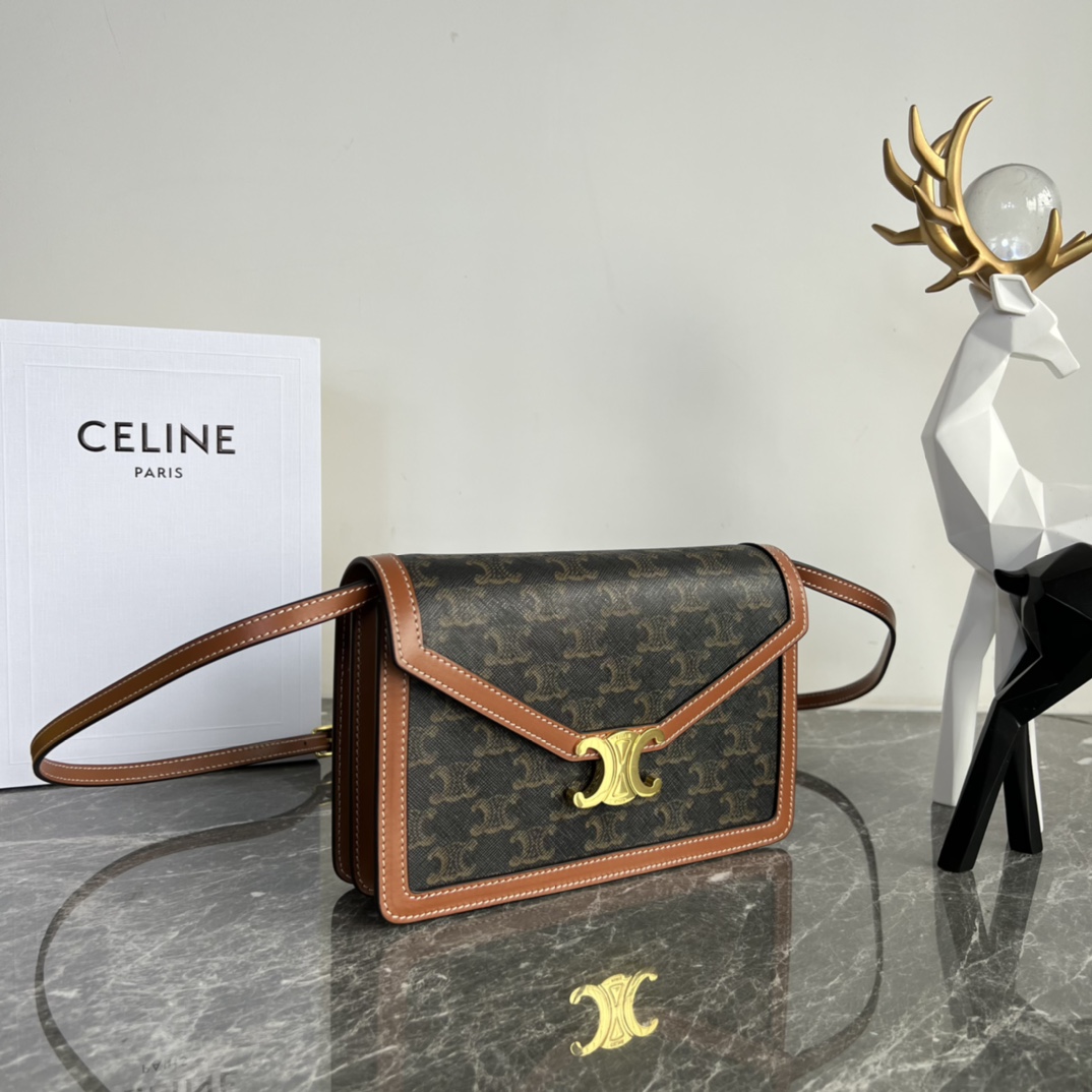 [TOP] CELINE Large Woc Bag 22×6×15CM - Brown&GHW