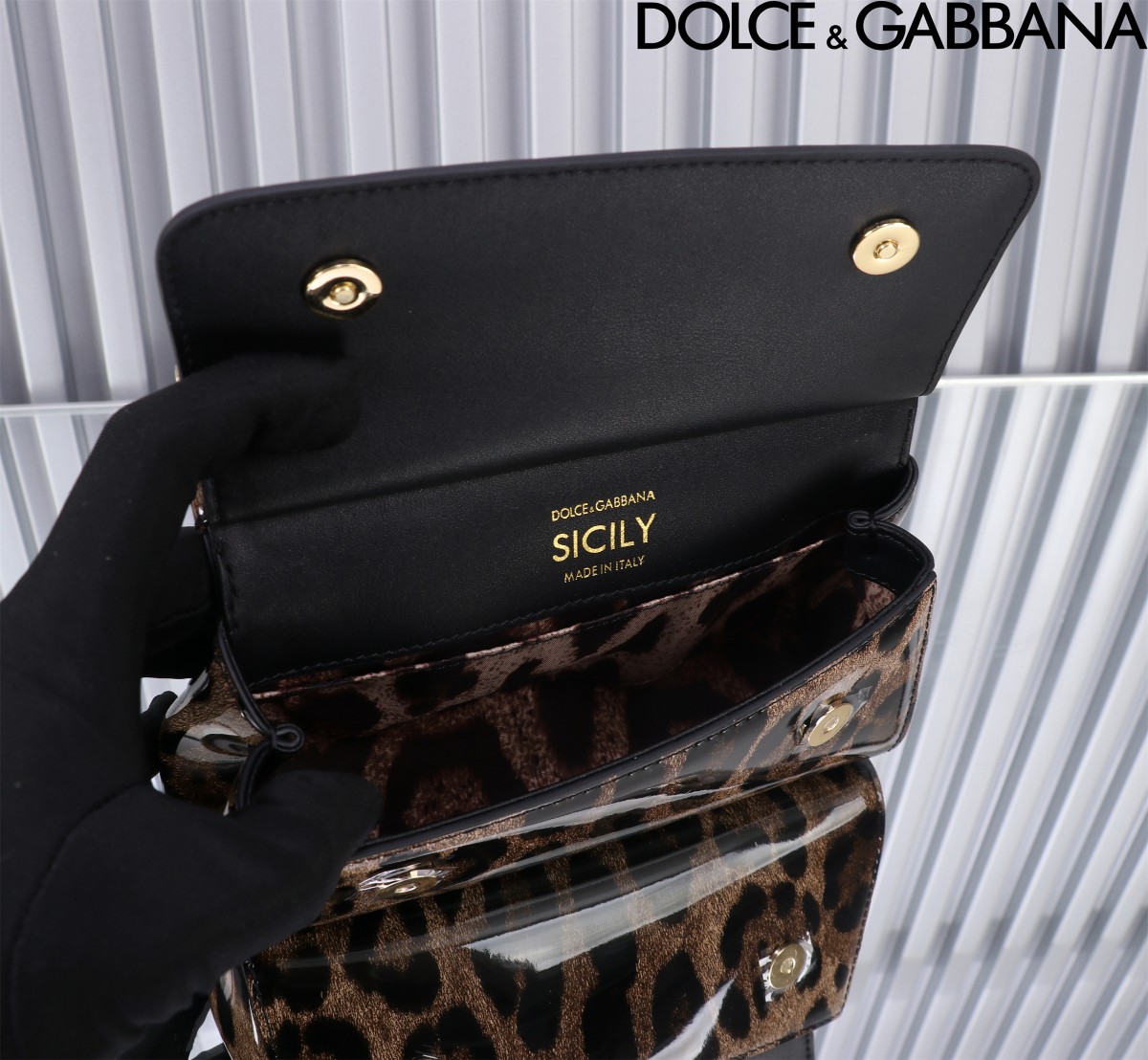 [TOP] Dolce & Gabbana D&G Polished Calfskin Sicily Bag 18cm/20cm/25cm/29cm - Leopard Print - 4 Sizes