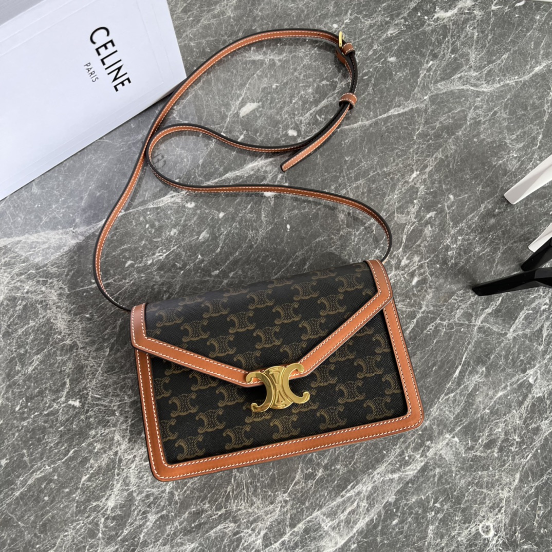 [TOP] CELINE Large Woc Bag 22×6×15CM - Brown&GHW