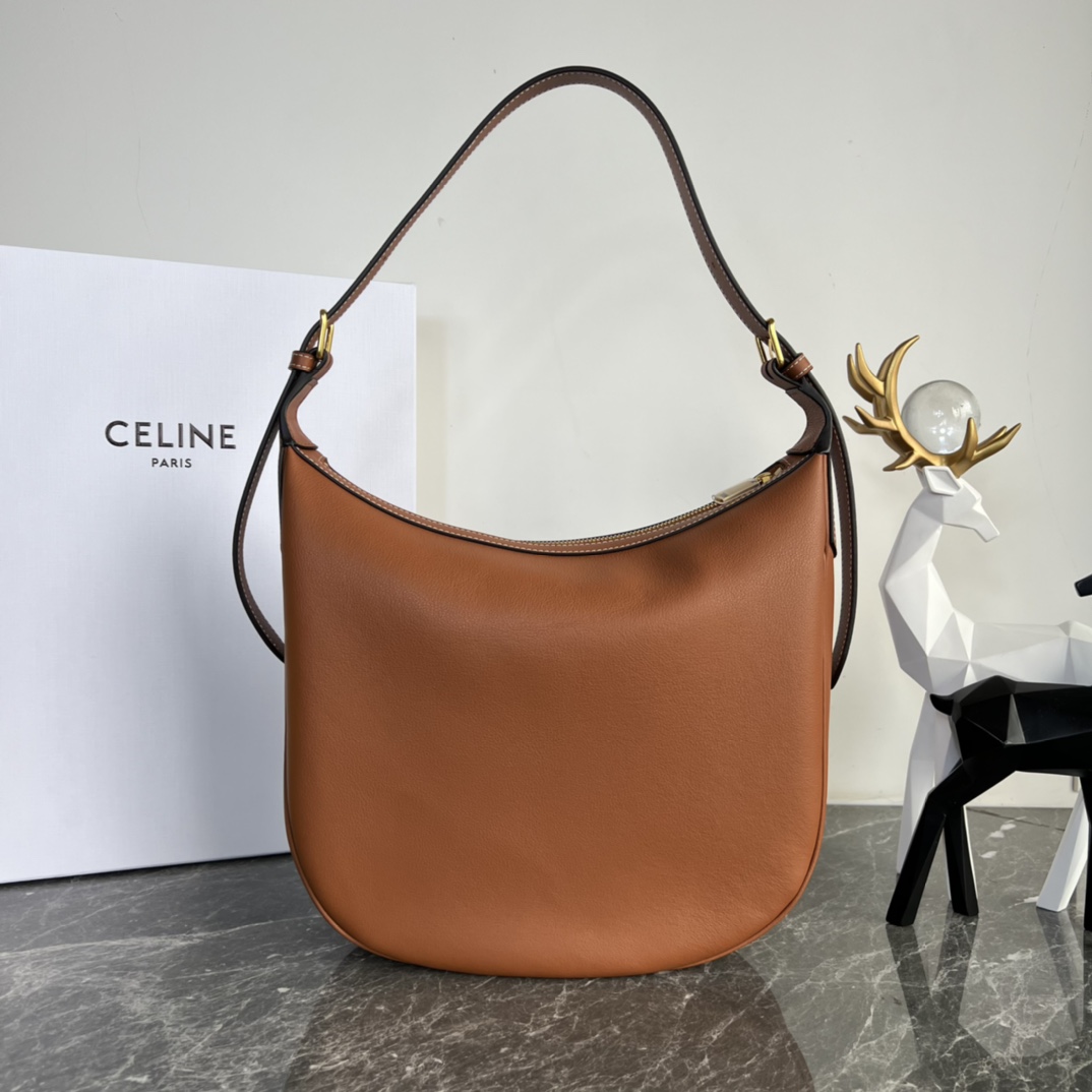 [TOP] CELINE Heloise Leather Handbag 30X28.5X8cm - Brown