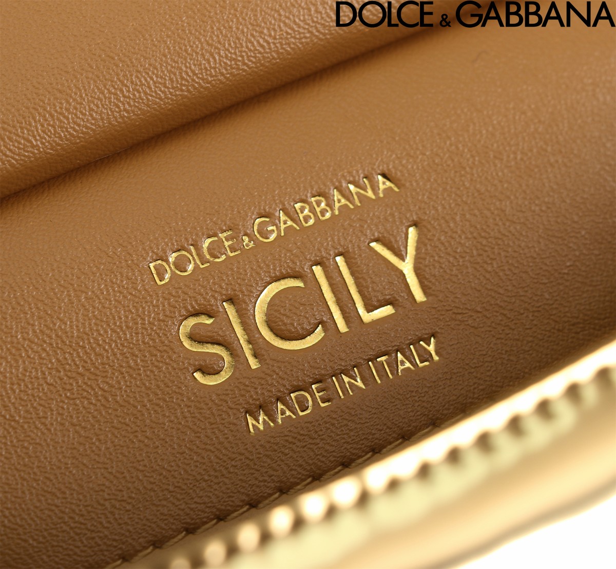 [TOP] Dolce & Gabbana D&G Polished Calfskin Sicily Bag Small 19x13x6/20x16x8cm - Gold / Silver