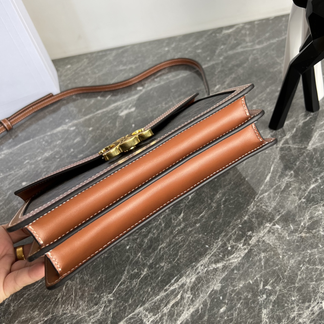 [TOP] CELINE Large Woc Bag 22×6×15CM - Brown&GHW