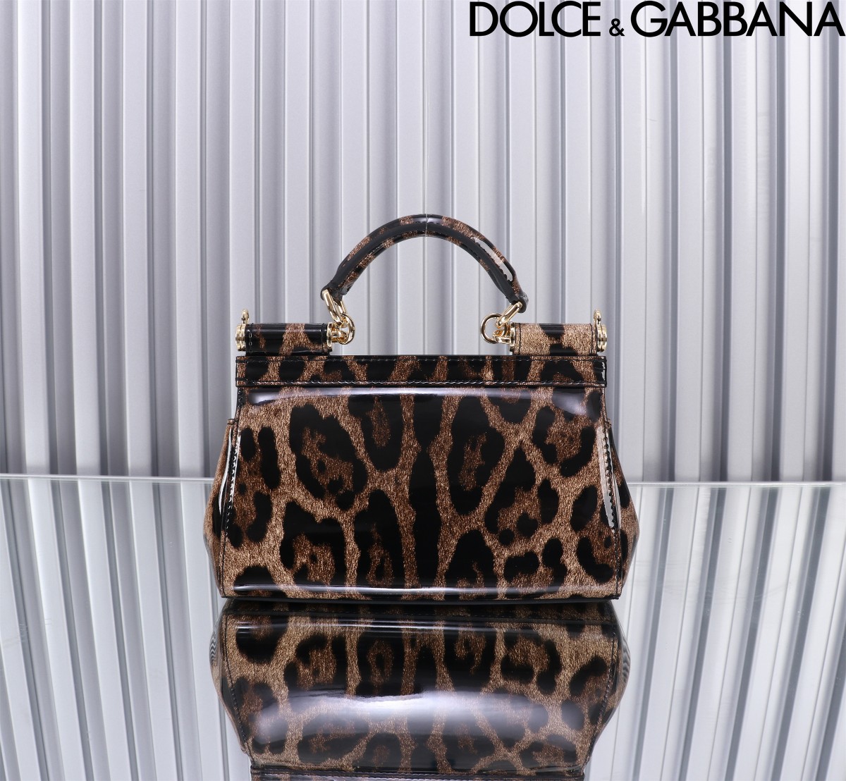[TOP] Dolce & Gabbana D&G Polished Calfskin Sicily Bag 18cm/20cm/25cm/29cm - Leopard Print - 4 Sizes