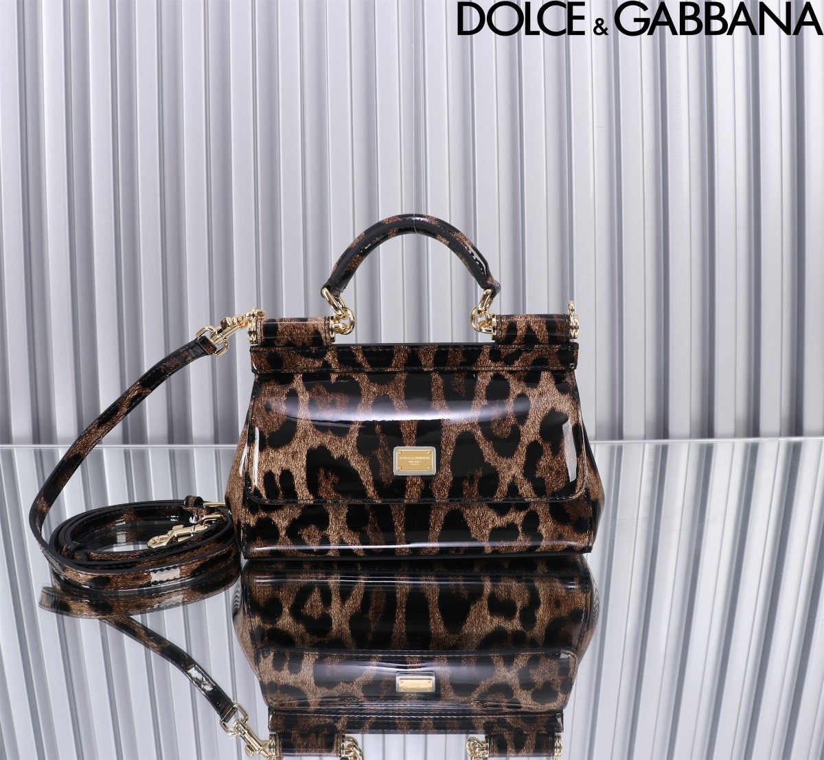 [TOP] Dolce & Gabbana D&G Polished Calfskin Sicily Bag 18cm/20cm/25cm/29cm - Leopard Print - 4 Sizes