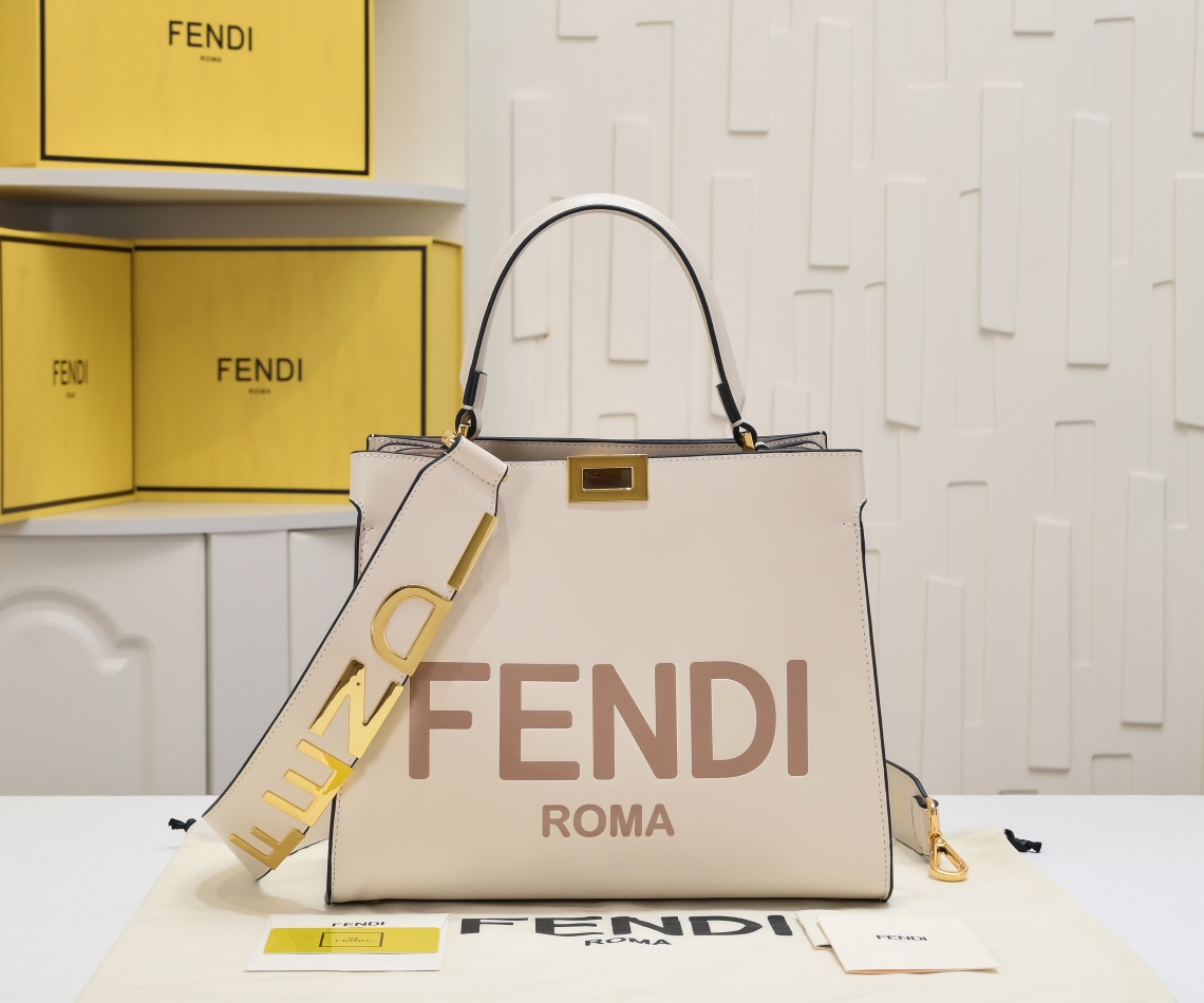 [TOP] FENDI Smooth Calfskin Peekaboo X-Lite Series Handbags - 30CM/38CM - GHW