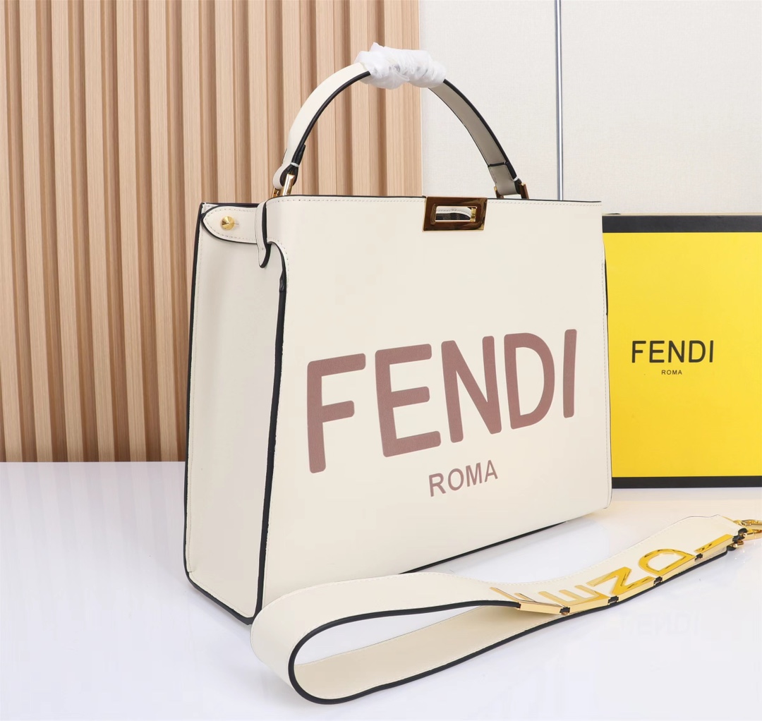 [TOP] FENDI Smooth Calfskin Peekaboo X-Lite Series Handbags - 30CM/38CM - GHW