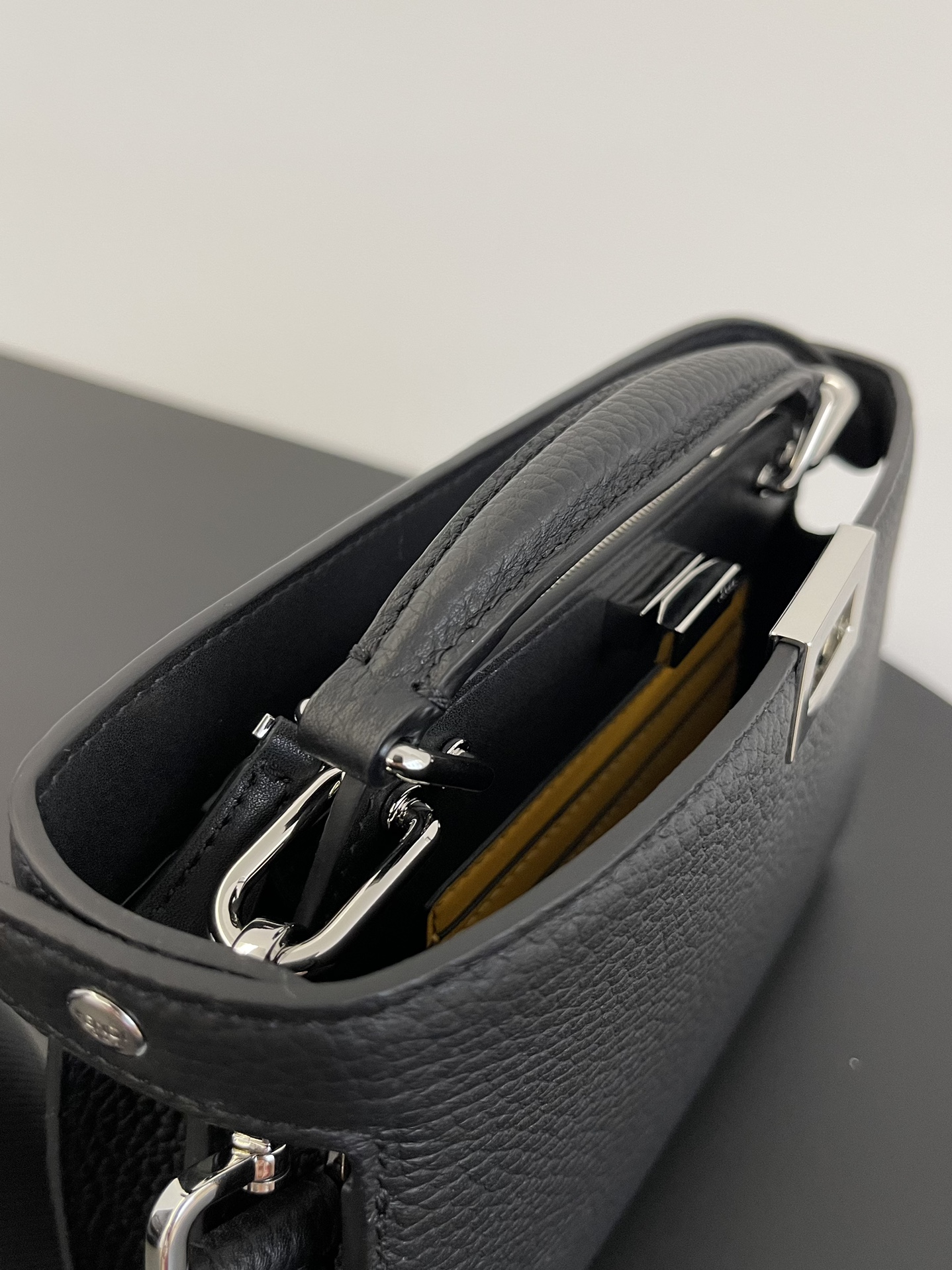 [TOP] FENDI Men's Mini Peekaboo Bag - Black&SHW