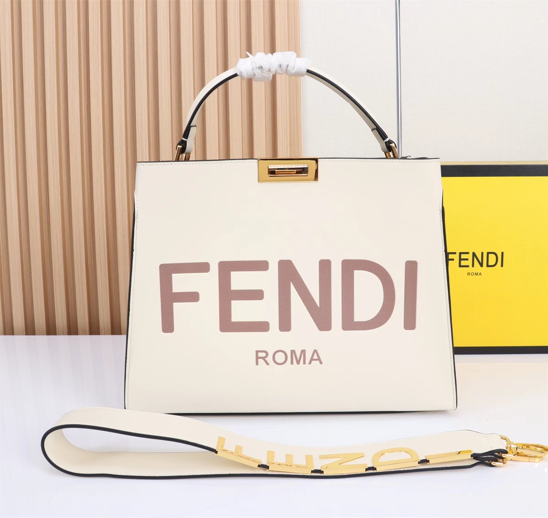 [TOP] FENDI Smooth Calfskin Peekaboo X-Lite Series Handbags - 30CM/38CM - GHW